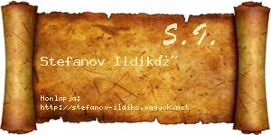Stefanov Ildikó névjegykártya